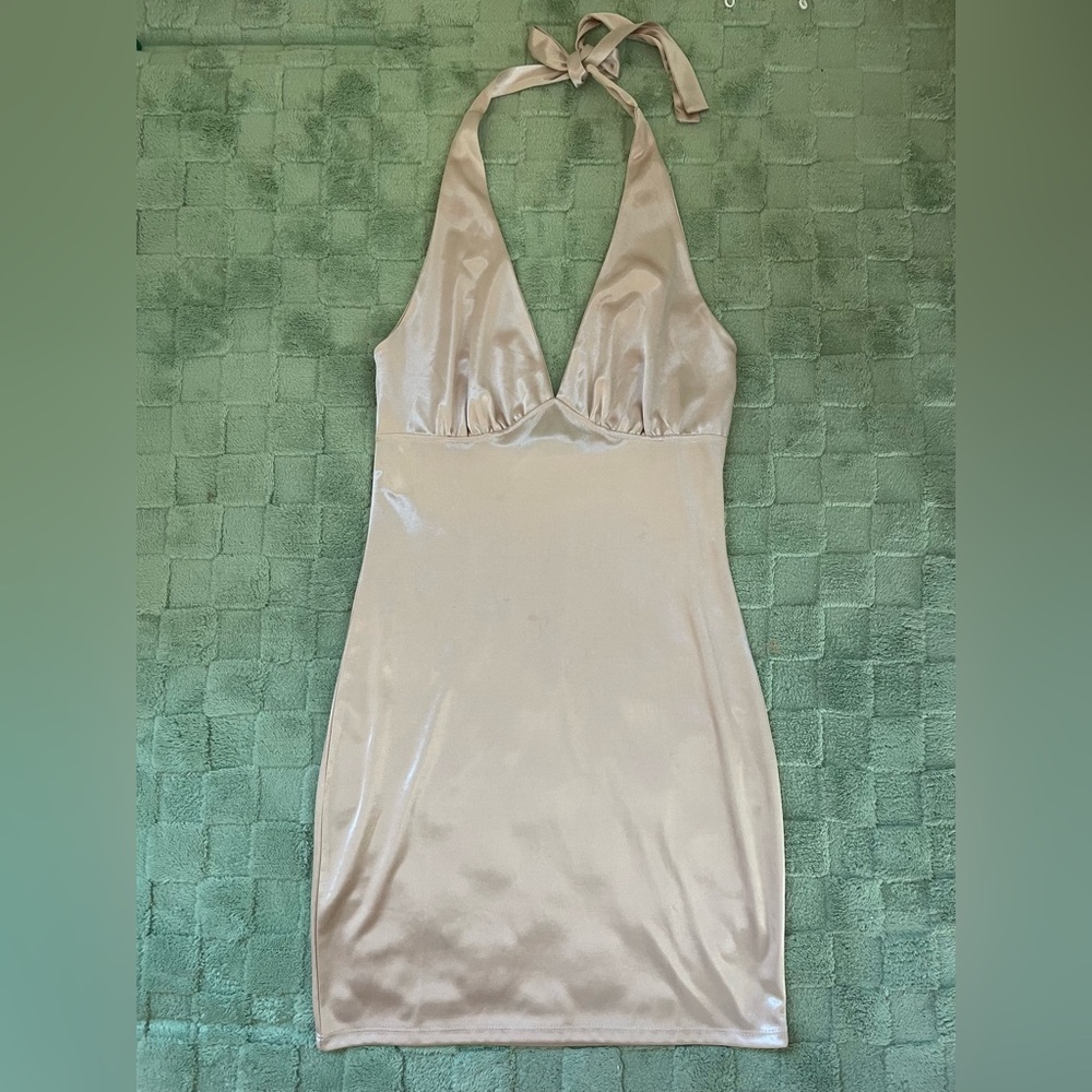 Silky Halter Mini Dress